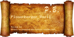 Pissenberger Bazil névjegykártya